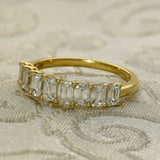 18ct Yellow Gold 1.55ct Total Emerald Cut Diamond Graduated Half Eternity Ring