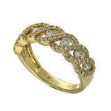 18ct Yellow Gold 0.78ct Diamond Set Infinity Weave Half Eternity Ring