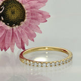 18ct Yellow Gold 0.31ct Diamond Slim Half Eternity Ring