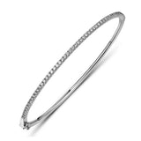 18ct White Gold Slim 0.54ct Diamond Bangle 1.5mm