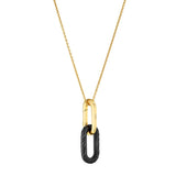 Lalique Empreinte Animale Pendant - Black Crystal, Yellow Gold Plated 10769000
