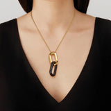 Lalique Empreinte Animale Pendant - Black Crystal, Yellow Gold Plated 10769000