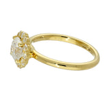 18ct Yellow Gold Laboratory-Grown 1ct Round Brilliant Cut Diamond Halo Ring