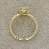 18ct Yellow Gold Laboratory-Grown 1ct Round Brilliant Cut Diamond Halo Ring