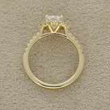 18ct Yellow Gold Laboratory-Grown 1.34ct Cushion Cut Diamond With Round Diamond Halo & Shoulders Rin