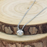 9ct White Gold Bezel Set 0.20ct Diamond Solitaire Pendant Necklace