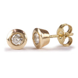 9ct Yellow Gold Bezel Set 0.30ct Diamond Stud Earrings