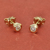 9ct Yellow Gold Bezel Set 0.30ct Diamond Stud Earrings