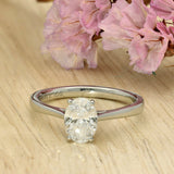 Platinum Laboratory-Grown 1ct Oval Diamond Solitaire Ring