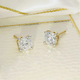 9ct Yellow Gold 2ct Laboratory-Grown Diamond Stud Earrings