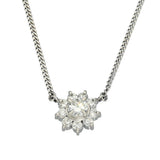 Platinum & 0.89ct Diamond Daisy Cluster Necklace 16"