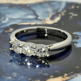 Platinum 0.75ct Round Diamond Trilogy Ring