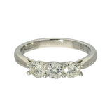 Platinum 0.75ct Round Diamond Trilogy Ring