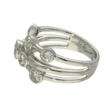 Platinum 1.00ct Diamond Triple Row Bubble Ring