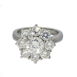 Pre-loved Platinum 3.35ct Diamond Snowflake Cluster Large Ring