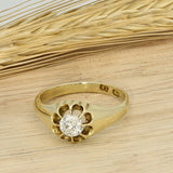 Antique 18ct Yellow Gold 0.60ct Old Cut Diamond Ring