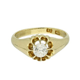 Antique 18ct Yellow Gold 0.60ct Old Cut Diamond Ring