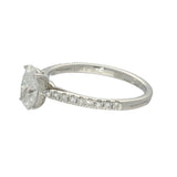 9ct White Gold Laboratory-Grown 1ct Oval Diamond Solitaire Shoulders Ring