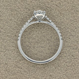9ct White Gold Laboratory-Grown 1ct Oval Diamond Solitaire Shoulders Ring