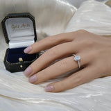 9ct White Gold Laboratory-Grown 1ct Oval Diamond Solitaire Shoulders Ring
