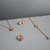 Lalique Pivoine Necklace, Pink Crystal & 18ct Gold Plated 10706800