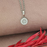 Pre-loved 18ct White Gold Diamond Circle Halo Cluster Necklace 20"