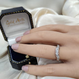 Platinum 0.24ct Diamond Pave Set Shaped Wedding Band