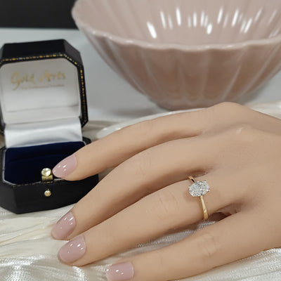 9ct Yellow Gold Laboratory-Grown 1ct Oval Diamond Solitaire Ring