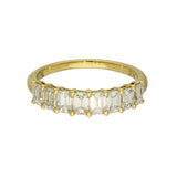 18ct Yellow Gold 1.55ct Total Emerald Cut Diamond Graduated Half Eternity Ring