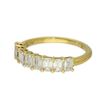 18ct Yellow Gold 1.55ct Total Emerald Cut Diamond Graduated Half Eternity Ring