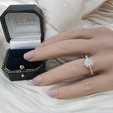 18ct Yellow Gold Laboratory-Grown 1.34ct Cushion Cut Diamond With Round Diamond Halo & Shoulders Rin