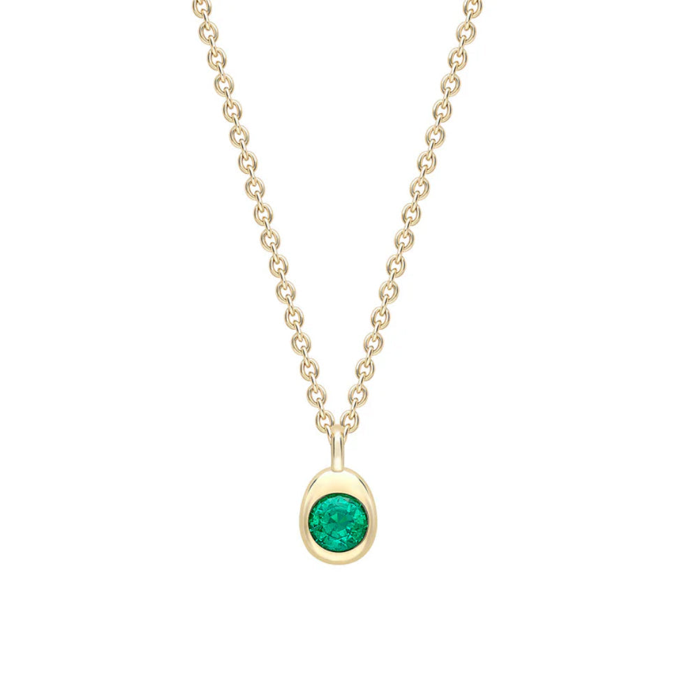 Fabergé Cosmic Curve Yellow Gold & Emerald Pendant