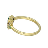 9ct Yellow Gold Emerald and Diamond Bubble Cluster Ring