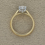 18ct Yellow Gold Laboratory-Grown 1.5ct Oval Cut Diamond Solitaire Ring