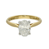 18ct Yellow Gold Laboratory-Grown 1.5ct Oval Cut Diamond Solitaire Ring