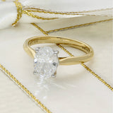 18ct Yellow Gold Laboratory-Grown 1.5ct Oval Cut Diamond Solitaire Ring