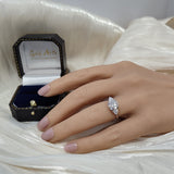 Platinum Laboratory-Grown Diamond 2ct Round & Trilliant Cut Trilogy Ring