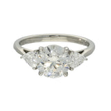 Platinum Laboratory-Grown Diamond 2ct Round & Trilliant Cut Trilogy Ring