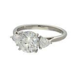 Platinum Laboratory-Grown Diamond 2ct Round & Trilliant Cut Trilogy Ring