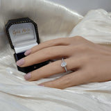 Platinum Laboratory-Grown 1ct Oval Diamond Shoulders Solitaire Ring