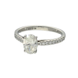 Platinum Laboratory-Grown 1ct Oval Diamond Shoulders Solitaire Ring
