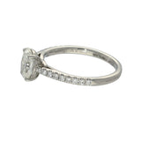 Platinum Laboratory-Grown 1ct Oval Diamond Shoulders Solitaire Ring