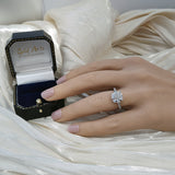 Platinum Laboratory-Grown 3ct Round Diamond Shoulders Solitaire Ring