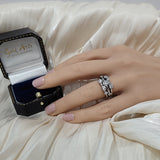 Platinum 1.00ct Diamond Triple Row Bubble Ring