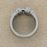 Platinum 1.00ct Diamond Triple Row Bubble Ring