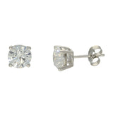 Platinum 4-Claw 3ct Round Laboratory-Grown Diamond Stud Earrings