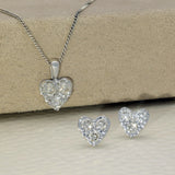 9ct White Gold 0.50ct Diamond Set Heart Shape Stud Earrings