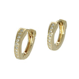 9ct Yellow Gold Very Small Diamond Huggie Hoop Earrings 9mm