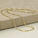 9ct Yellow Gold 18" Paperclip Link Chain Statement Necklace