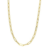 9ct Yellow Gold 18" Paperclip Link Chain Statement Necklace